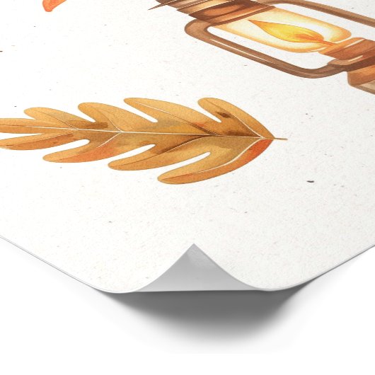 Hi Autumn Wall Art – Cozy Fall Print with Mushroom (Hoek)