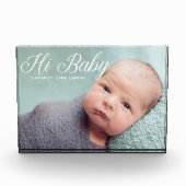 Hi Baby Chic Geboorteaankondiging Keepsake Fotoblokken (Voorkant)