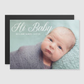 Hi Baby Foto Elegant Typography Newborn Magnet (Voorkant / Achterkant)