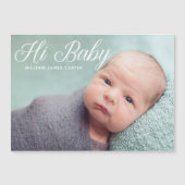 Hi Baby Foto Elegant Typography Newborn Magnet (Voorkant)