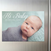 Hi Baby Foto Elegant Typography Newborn Magnet