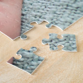 Hi Baby Photo Chic White Script Newborn Afbeelding Legpuzzel (Zijkant)