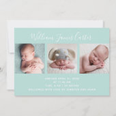 Hi Baby Photo Mint Elegant Eenvoudige Typografie G Aankondiging (Achterkant)