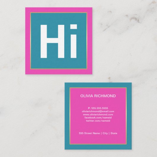 Hi BOLD COLORS | VISITEKAARTJES (Voorkant / Achterkant)