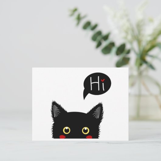 Hi Cat Briefkaart (Staand voorkant)