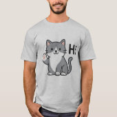 Hi Cute Cat T-Shirt (Voorkant)