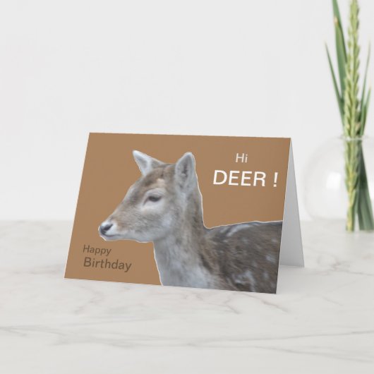 Hi Deer Verjaardag Wenskaart Kaart (Voorkant)