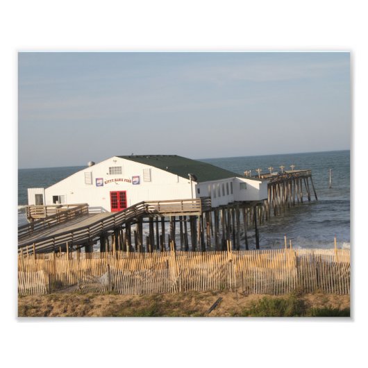 Hi-def foto Kat Hawk Pier, NC, Outerbanks Afdruk (Voorkant)