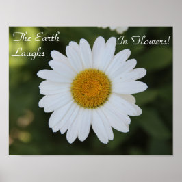 Hi-def foto van een Daisy, "Earth Laughs in Poster