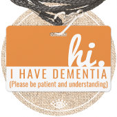 Hi Dementie en Alzheimer Patience PVC Badge