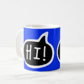 HI! Engels begroet, Hallo, spraakbrokje Koffiemok (Voorkant links)