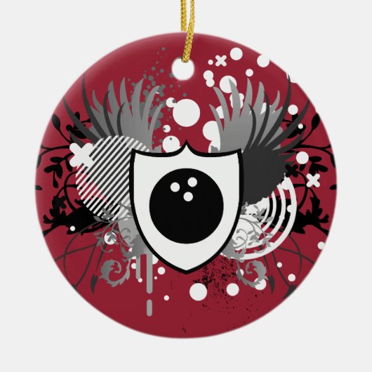 hi-fi bowling keramisch ornament (Voorkant)