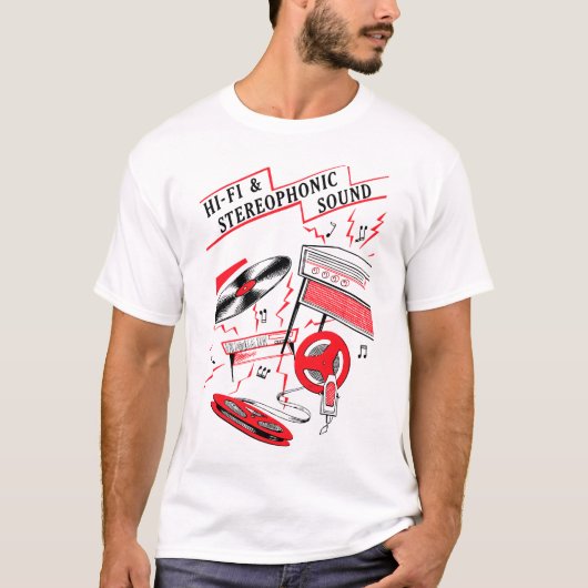 Hi-Fi en stereofonische Sound T-Shirt (Voorkant)