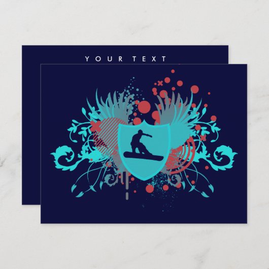 hi-fi sneeuwboarder kaart (Voorkant / Achterkant)