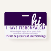 Hi Fibromyalgie Patience PVC Badge (Voorkant)