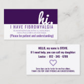 Hi Fibromyalgie Patience PVC Badge Visitekaartje (Voorkant / Achterkant)