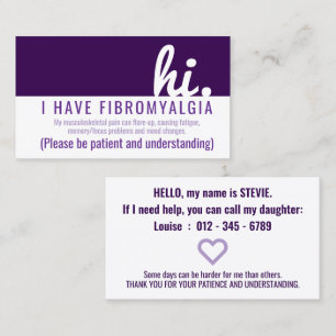 Hi Fibromyalgie Patience PVC Badge Visitekaartje