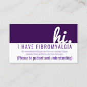 Hi Fibromyalgie Patience PVC Badge Visitekaartje (Voorkant)
