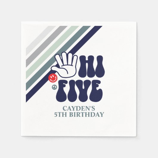 HI FIVE Retro streep Servet (Voorkant)