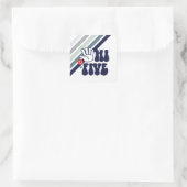 HI FIVE Retro streep Vierkante Sticker (Tas)