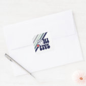 HI FIVE Retro streep Vierkante Sticker (Envelop)