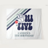 Hi Five Retro Strepen verjaardags Tapijt Wandkleed (Voorkant (horizontaal))