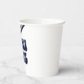 HI FIVE Retro Stripe blue Papieren Bekers (Links)