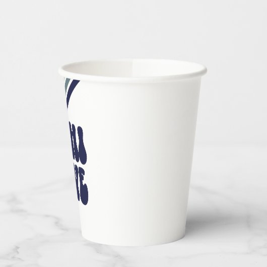 HI FIVE Retro Stripe blue Papieren Bekers (Links)