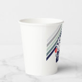 HI FIVE Retro Stripe blue Papieren Bekers (Rechts)