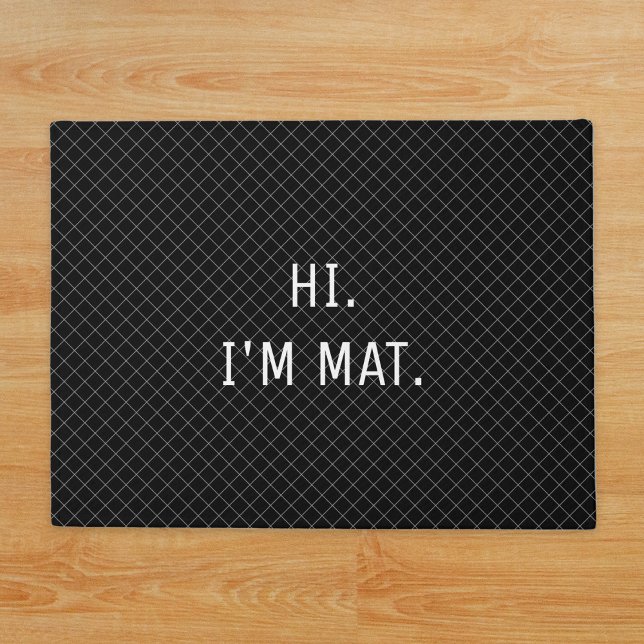 Hi Funny Humor Modern Black Checkered Entrance Deurmat (Hi Funny Humor Modern Black Checkered Entrance Doormat)