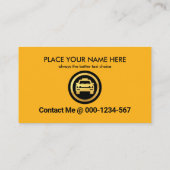 HI Geel Taxi Auto Driver Visitekaartje (Achterkant)