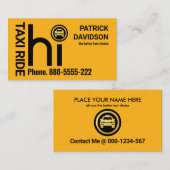HI Geel Taxi Auto Driver Visitekaartje (Voorkant / Achterkant)