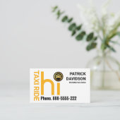 HI Geel Taxi Cabinechauffeur Visitekaartje (Staand voorkant)