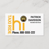 HI Geel Taxi Cabinechauffeur Visitekaartje (Voorkant)