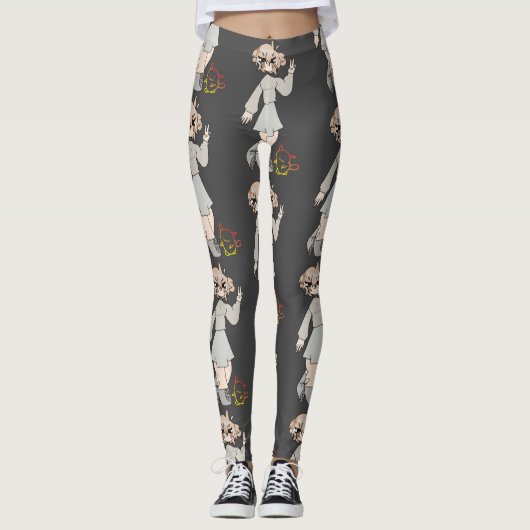 Hi Girl Baby Cute Tekening Leggings (Voorkant)