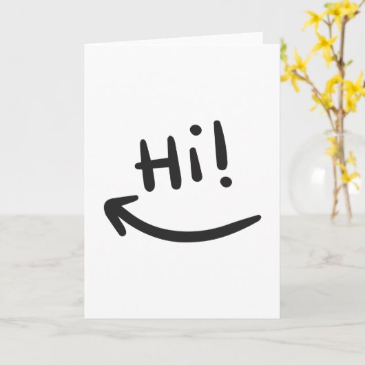 Hi glimlachen kaart (Gele Bloem)