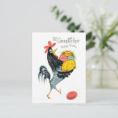 Hi Grandfather Happy Easter Retro Rooster en Eggs Briefkaart (Staand voorkant)
