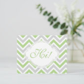 Hi Green Grey Fun Zig Zag Pastel Custom Briefkaart (Staand voorkant)