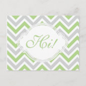 Hi Green Grey Fun Zig Zag Pastel Custom Briefkaart (Voorkant)