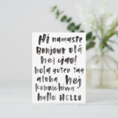 Hi Hallo Multilingual World International Language Briefkaart (Staand voorkant)