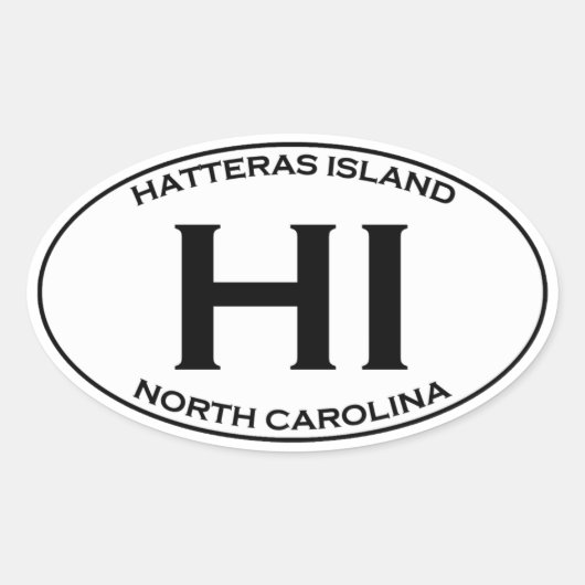 HI - Hatteras Island Ovale Logo Ovale Sticker (Voorkant)