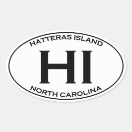 HI - Hatteras Island Ovale Logo Ovale Sticker