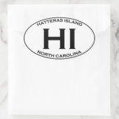 HI - Hatteras Island Ovale Logo Ovale Sticker (Tas)