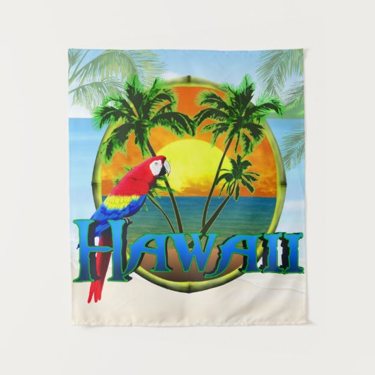 HI Hawaii Island Beach Wandkleed (Voorkant)