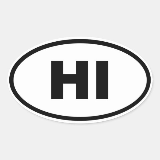 HI Hawaii Ovale Sticker (Voorkant)