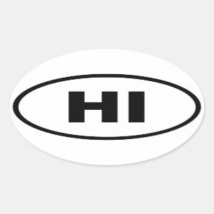 HI Hawaii Ovale Sticker