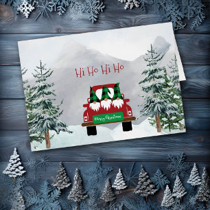 Hi Ho Hi Ho Gnome Home voor Kerstmis Kaart