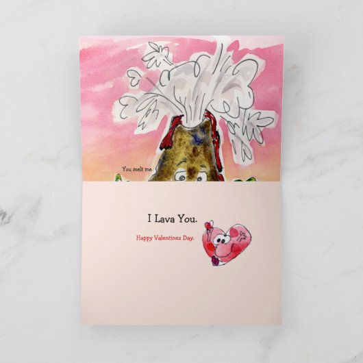 Hi Hottie -I Lava You Volcano Valentine Card Feestdagen Kaart (Binnen)
