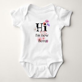 Hi i am new here - flowers baby name romper
