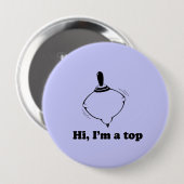 HI, IK BEN EEN TOP RONDE BUTTON 4,0 CM (Voorkant /achterkant)